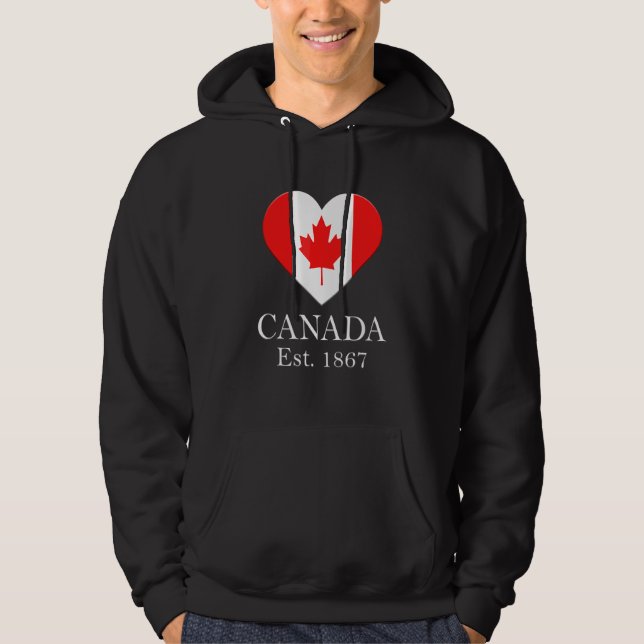 Moletom Bandeira do Coração da Folha de Bordo Canadense  C (Frente)