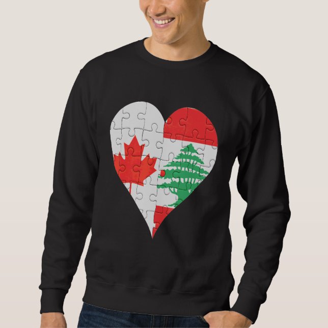 Moletom Bandeira do Líbano canadense Heart (Frente)