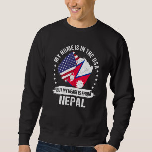 Moletom Bandeira do Nepal Patriota Americano Raiz Nepalens