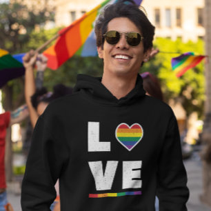 Moletom Bandeira do Orgulho Gay LGBTQ Destruída Amor Grung
