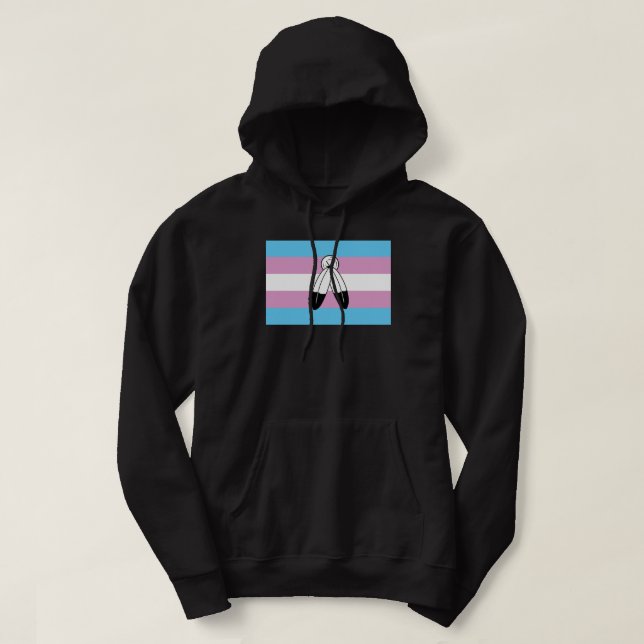 Moletom Bandeira do Orgulho Trans Gêmeo Espírito (Frente do Design)