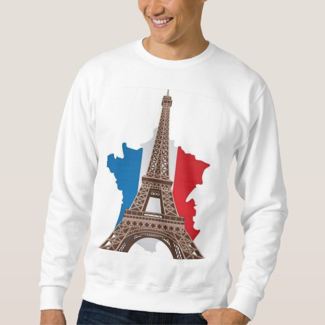 Moletom Bandeira francesa da Torre Eiffel Paris (Frente)