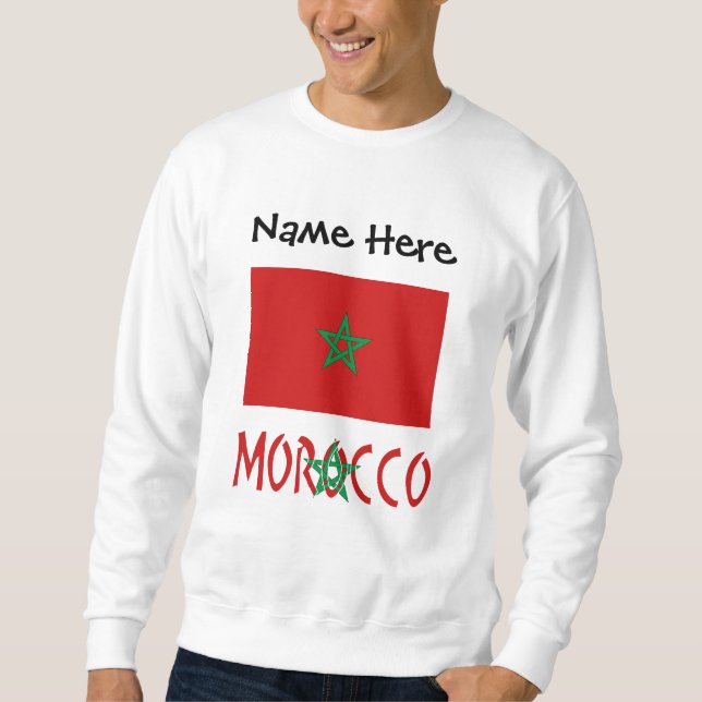 Moletom Bandeira Marroquina Personalizada Nome  (Frente)