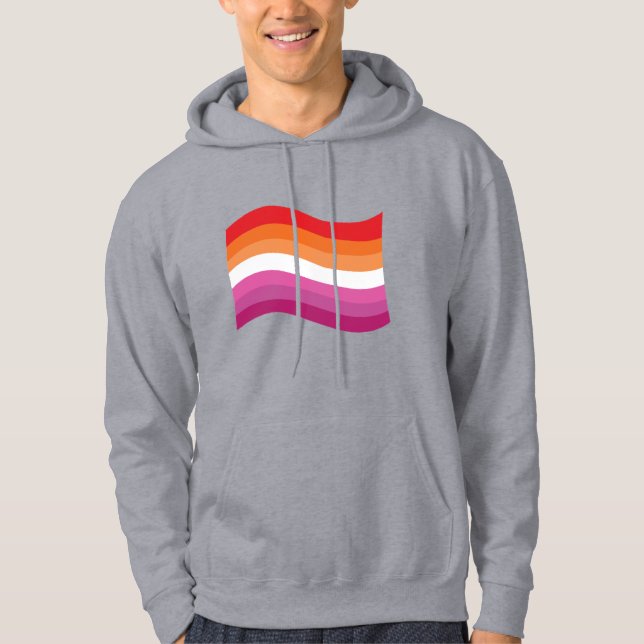 Moletom Bandeira Ondulada Orgulho Lesbiano Sunset (Frente)