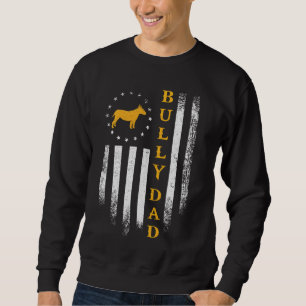 Moletom Bandeira Vintage dos EUA Orgulhoso Pai Bull Terrie