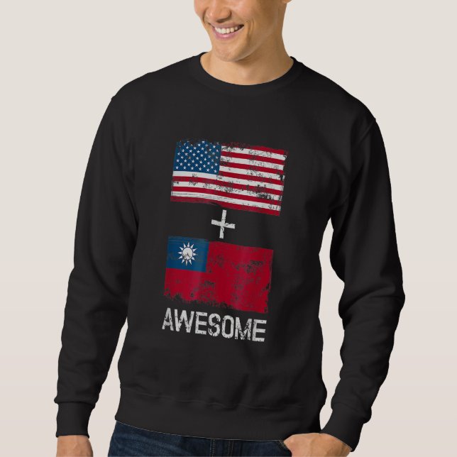 Moletom Bandeiras Americanas + Taiwanesas Incríveis dos EU (Frente)