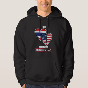 Moletom Bandeiras do Coração Tailandês Americano O que Não