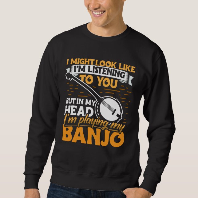 Moletom Banjo Player Apparel Instrument for Men Women (Frente)