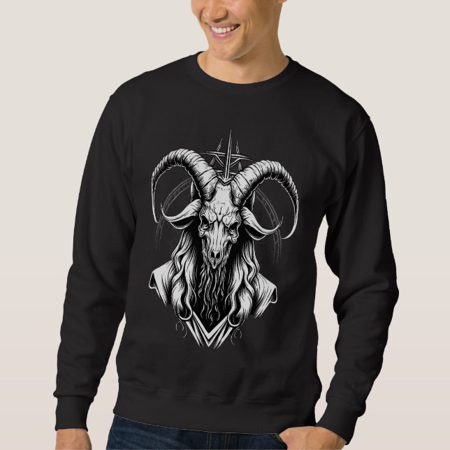 Moletom Baphomet With Horns  Occult Gothic Demon (Frente)