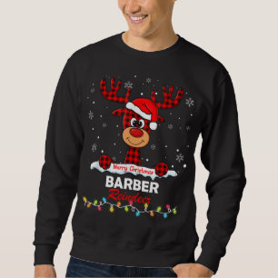 Moletom Barber Reindeer Santa Hat Buffalo Xadrez Natal