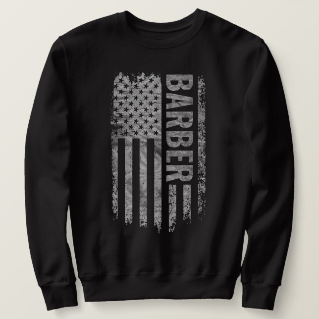 Moletom Barber USA Flag Distressed design (Frente do Design)