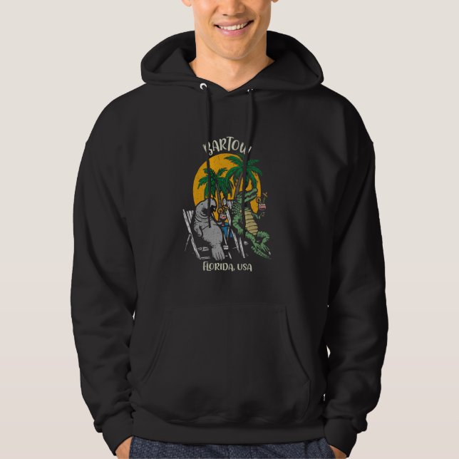 Moletom Bartow Florida USA Funny Manatee e Alligator Des (Frente)