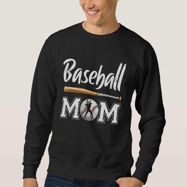 Moletom Baseball Mom Leopard Print Baseball Mama Mother s  (Frente)