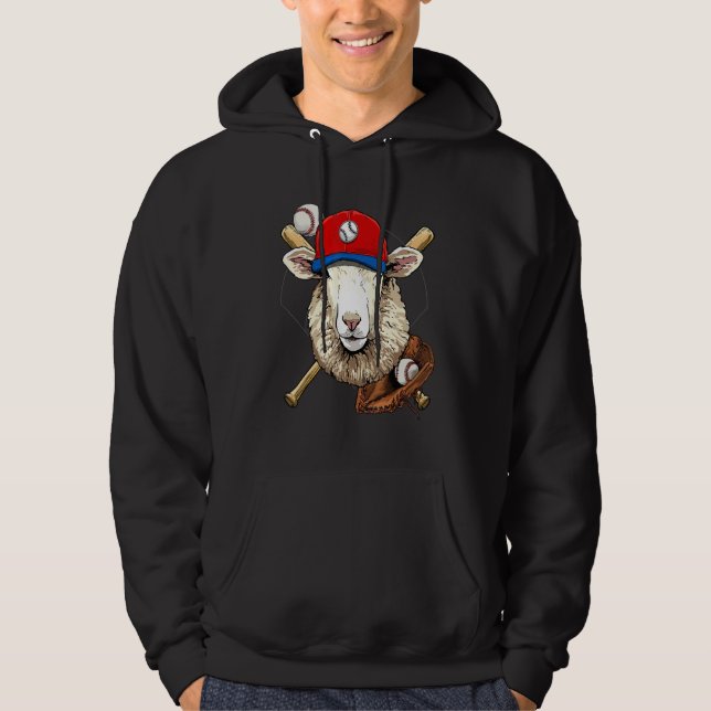 Moletom Baseball Player Sheep Lamb Pitcher Catcher Basebal (Frente)