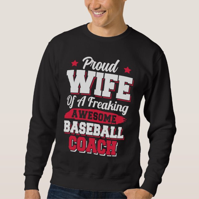 Moletom Baseball Player Softball  Baseball Coach Wife (Frente)