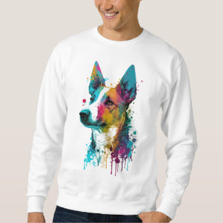 Moletom Basenji - Splash de Tinta Néon de Grafite