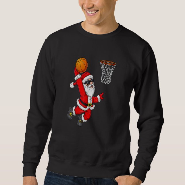 Moletom Basquete Natal Santa Claus Dunking (Frente)