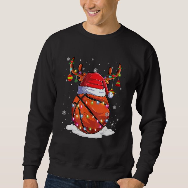 Moletom Basquete Santa Hat Reindee Natal Diversão (Frente)