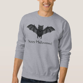 Moletom Bat De Cartoon Bonito E Texto Feliz De Halloween