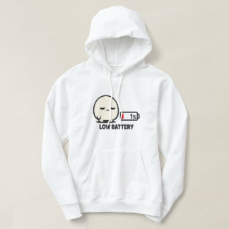 Moletom Bateria Baixa 1% - Minimalista Personagem Fofo Can