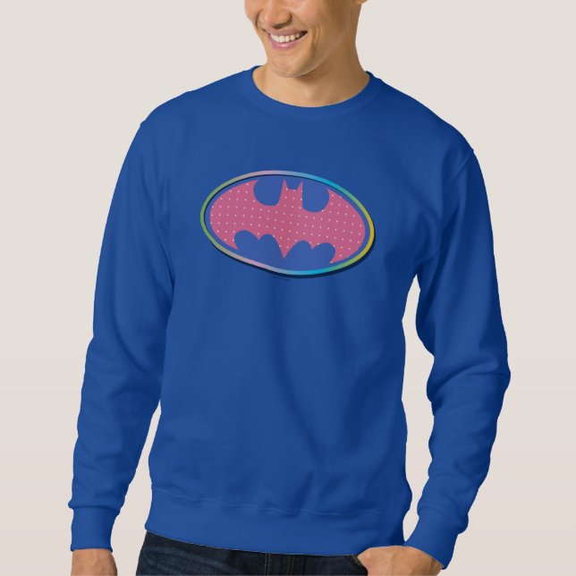 Moletom Batman | Logotipo de Bolinhas rosa (Frente)