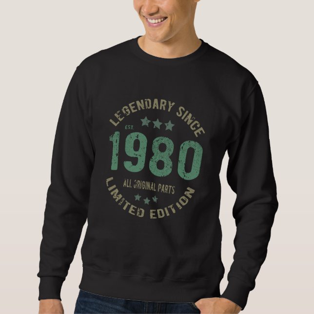 Moletom Bday de 45 anos 1980 Legenda 45º presente de anive (Frente)