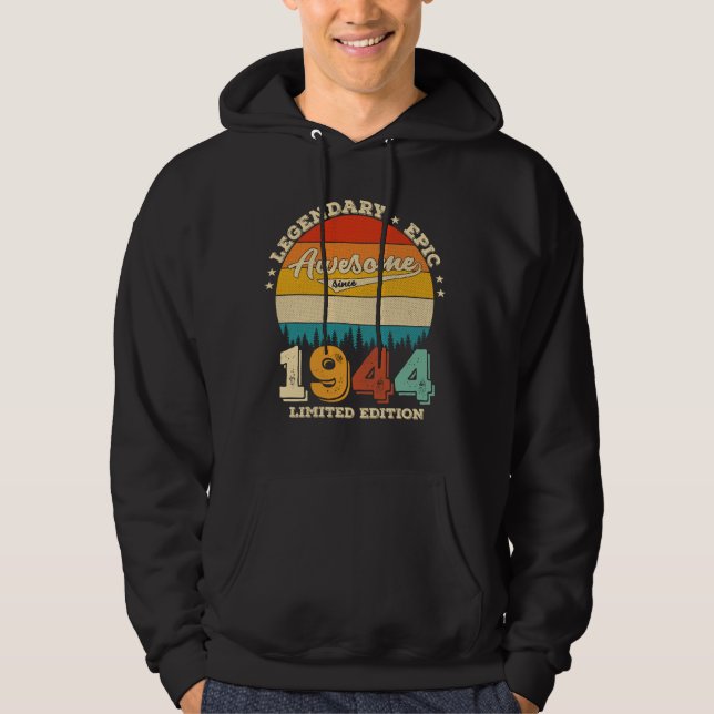 Moletom Bday de 81 anos 1944 Incrível 81ruas Aniversário P (Frente)
