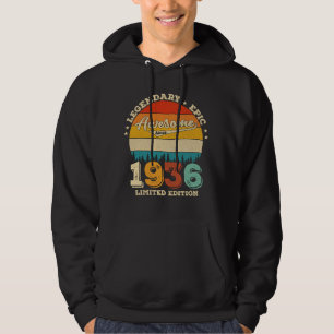 Moletom Bday de 89 anos 1936 Incrível 89º presente de aniv