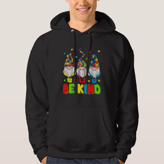 Moletom Be Kind Autism Awareness Month Cute Gnomes Men Wom (Frente)