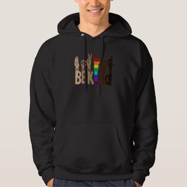 Moletom Be Kind Sign Language Rainbow Be Kind Hands For LG (Frente)