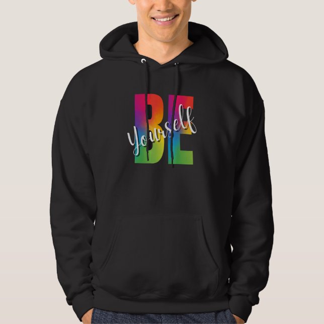 Moletom Be Yourself LGBT-Q Gay Lesbian Bi Trans Pride Squa (Frente)