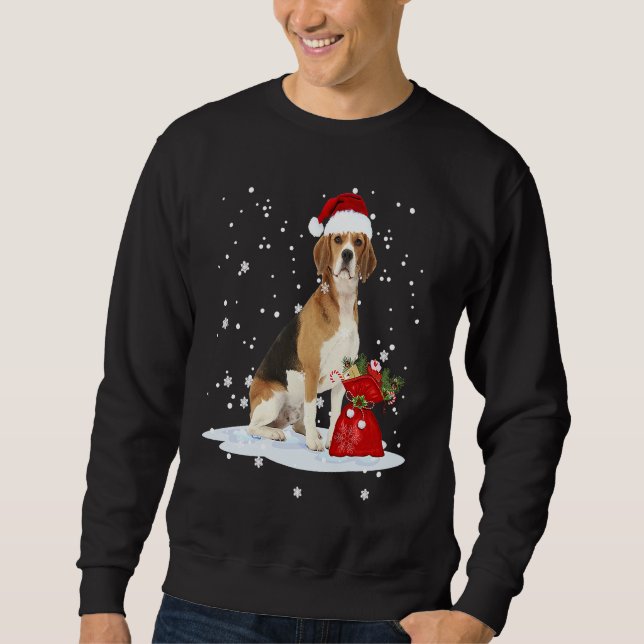 Moletom Beagle Christmas  Santa Hat Animal  Kids (Frente)