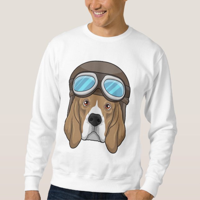 Moletom Beagle como piloto com chapéu piloto (Frente)