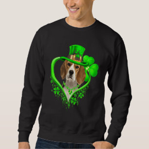 Moletom Beagle Dia de São Patrício Irish Shamrock Dog Love