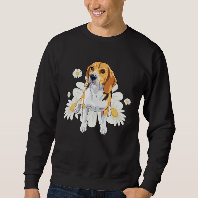 Moletom Beagle Dog Daisy Flower Floral Beagle (Frente)