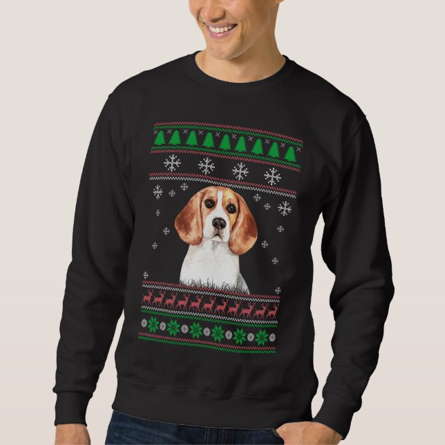 Moletom Beagle Dog Lover Ugly Christmas Sweater Gift (Frente)