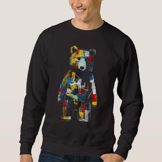 Moletom Bear Artwork - Colourful Animal Motif Art (Frente)