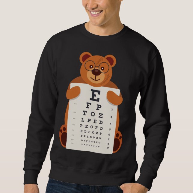 Moletom Bears Baby Bear Holding Eye Chart Artistic Opticia (Frente)