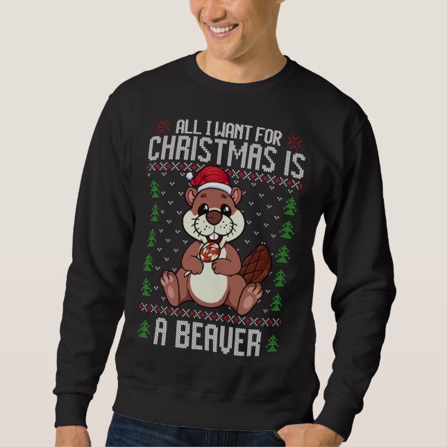 Moletom Beaver Feio De Natal Vivo De Natal (Frente)