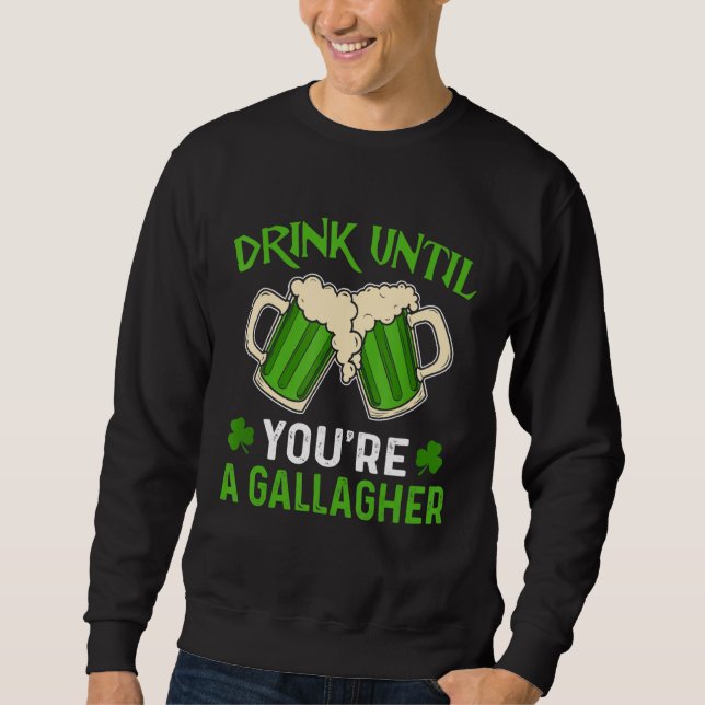 Moletom Beba Até Você Ser Um Galagher Irlandês Beer Rua Pa (Frente)