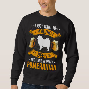 Moletom Beba Cerveja E Aguente Com Meu Pomerano De Cachorr