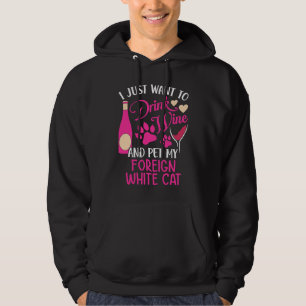 Moletom Beba vinho e Pet Meu Gato Branco Estrangeiro Mãe H