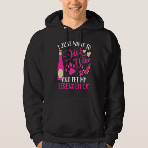 Moletom Beba vinho e Pet My Serengeti Cat Humor Mãe