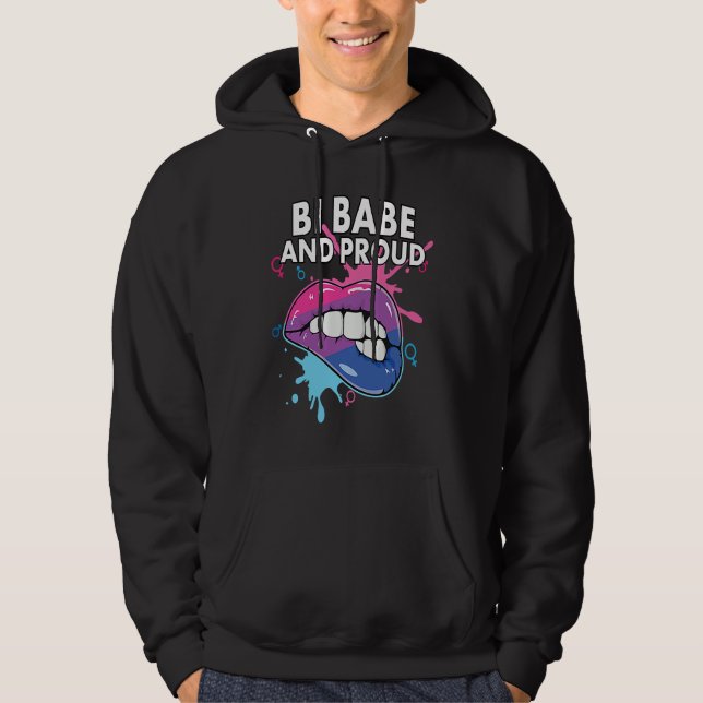 Moletom Bebê Bi e Orgulhoso Orgulho Arco-Íris Bissexual Bi (Frente)