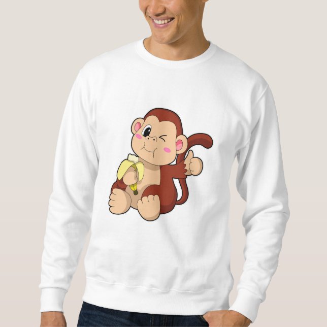 Moletom Bebê macaco com Banana (Frente)