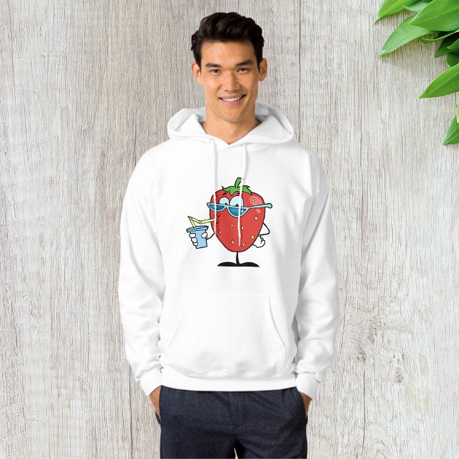 Moletom Bebendo de Morango Mens Hoodie (Criador carregado)