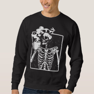 Moletom Bebendo Funny Skeleton Caffeine Lover Coff