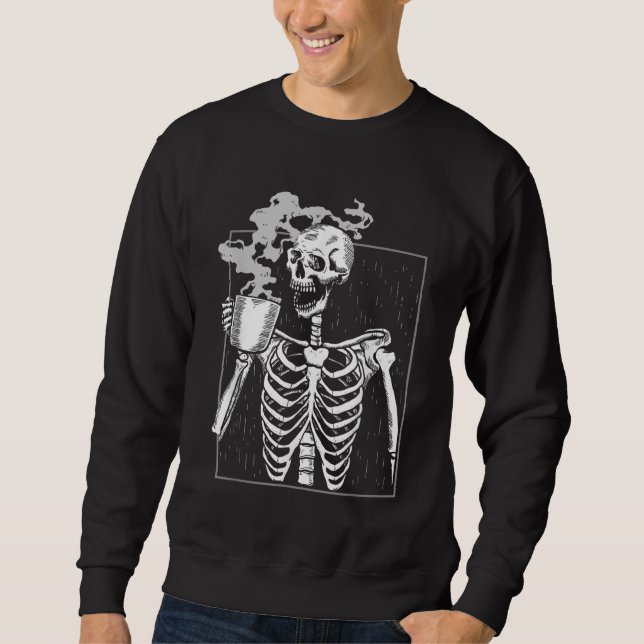 Moletom Bebendo Funny Skeleton Caffeine Lover Coff (Frente)