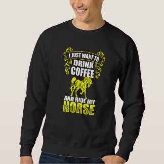 Moletom Bebendos De Café E Cavalos Anéis De Cavalo