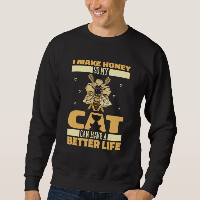 Moletom Beekeeper Cat Bee Honey  Honeycomb Beekeeping (Frente)